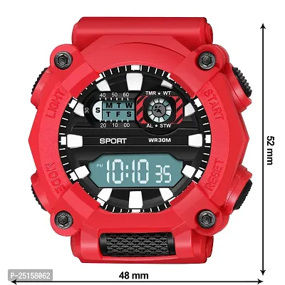 hala - (1040-Red) Stylish Sports Amazing Look Cool Style - HL-1040-Red Atteractive Sports Designer Multi Function Digital Watch - For Men  Boys-thumb4