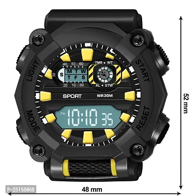 hala - (1040-Yellow) Stylish Sports Amazing Look Cool Style - HL-1040-Yellow Atteractive Sports Designer Multi Function Digital Watch - For Men  Boys-thumb4
