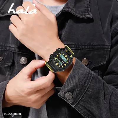 hala - (1040-Yellow) Stylish Sports Amazing Look Cool Style - HL-1040-Yellow Atteractive Sports Designer Multi Function Digital Watch - For Men  Boys-thumb3