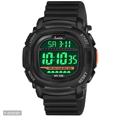 hala - (1050-Black)  Latest Sports Trending Fashionable Digital Watch - For Men HL-1050-Lightweight Sports