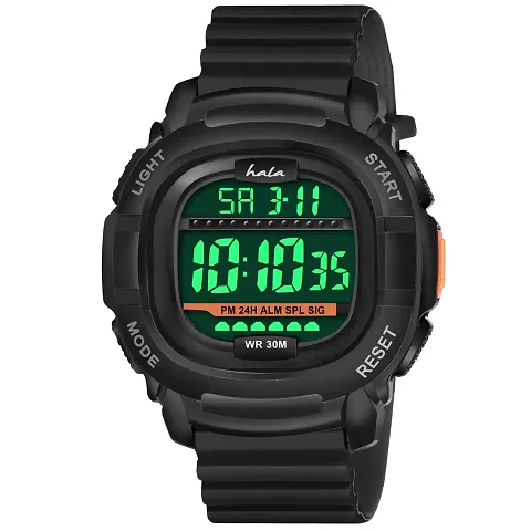 hala - (1050-Black) Latest Sports Trending Fashionable Digital Watch - For Men HL-1050-Lightweight Sports