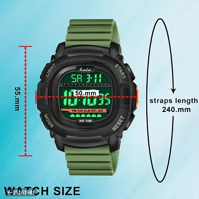 hala - (1050-Green)  Latest Sports Trending Fashionable Digital Watch - For Men HL-1050-Lightweight Sports-thumb4