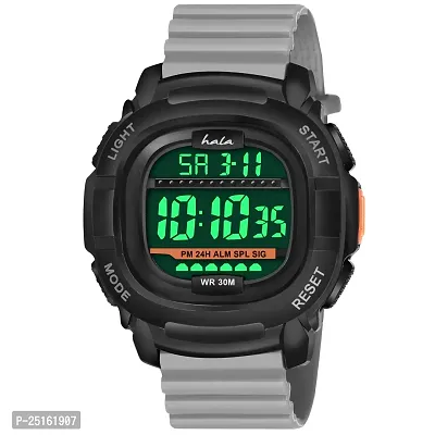 hala - (1050-Grey)  Latest Sports Trending Fashionable Digital Watch - For Men HL-1050-Lightweight Sports