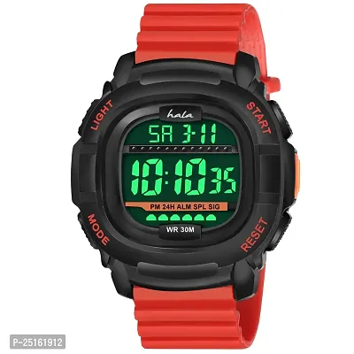 hala - (1050-Red)  Latest Sports Trending Fashionable Digital Watch - For Men HL-1050-Lightweight Sports