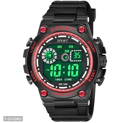 hala - (1051-Red)  Multi-Function Sports Cool Style Digital Watch - For Men HL-1051-Red Premium Looks Sports