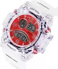 hala - (LED-TRANSPARENT-RED-SQUARE) Combo of 2  Red Dial Synthetic Transparent Digital Watch - For Boys  Girls 819 Transparent Strap Sports Watch-thumb4