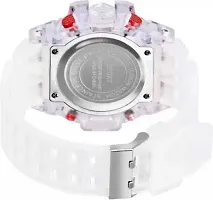 hala - (LED-TRANSPARENT-RED-SQUARE) Combo of 2  Red Dial Synthetic Transparent Digital Watch - For Boys  Girls 819 Transparent Strap Sports Watch-thumb1