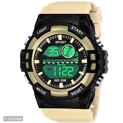 Multi Function Working Premium Quality LED Light For Mens  Boys Digital Watch Digital Watch - For Men HL-1060-Beige Sports Water Resistant Mens Watch