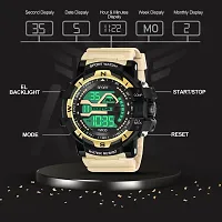 Multi Function Working Premium Quality LED Light For Mens  Boys Digital Watch Digital Watch - For Men HL-1061-Beige Sports Water Resistant Mens Watch-thumb4