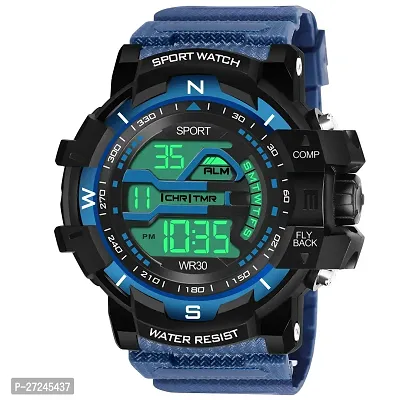 Multi Function Working Premium Quality LED Light For Mens  Boys Digital Watch Digital Watch - For Men HL-1061-Blue Sports Water Resistant Mens Watch