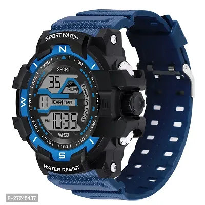 Multi Function Working Premium Quality LED Light For Mens  Boys Digital Watch Digital Watch - For Men HL-1061-Blue Sports Water Resistant Mens Watch-thumb2