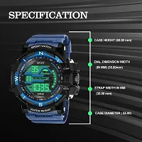 Multi Function Working Premium Quality LED Light For Mens  Boys Digital Watch Digital Watch - For Men HL-1061-Blue Sports Water Resistant Mens Watch-thumb2