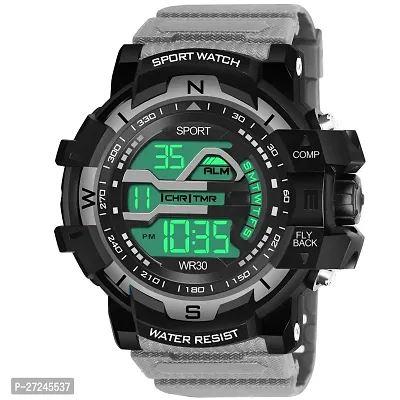 Multi Function Working Premium Quality LED Light For Mens  Boys Digital Watch Digital Watch - For Men HL-1061-Grey Sports Water Resistant Mens Watch