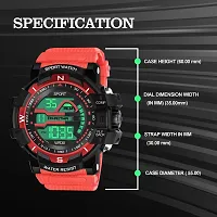 Multi Function Working Premium Quality LED Light For Mens  Boys Digital Watch Digital Watch - For Men HL-1061-Red Sports Water Resistant Mens Watch-thumb3