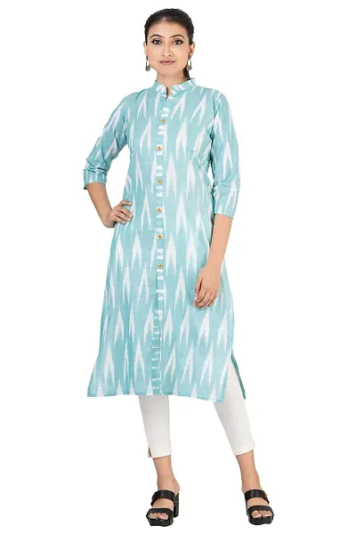 GMH Women's Pure Ikkat Kurta/Kurti (Medium)