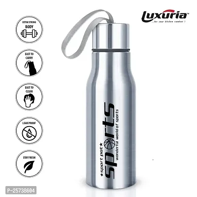 LUXURIA Brand - School Water Bottle Pure Stainless Steel Multicolor 500 ML Bottle (Pack of 1)-thumb2