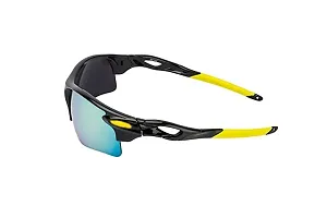LUXURIA Stylish Mirror Fit Shield Sports Goggles For Men  Women (YELLOW)-thumb1