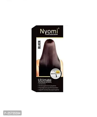 Luxuria Nyomi Hair Colour Cream Permanent Hair Colour (Amonia Free) (BLACK COLOR)
