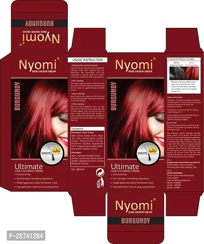 Luxuria Nyomi Hair Colour Cream Permanent Hair Colour (Amonia Free) (BURGANDY COLOR)