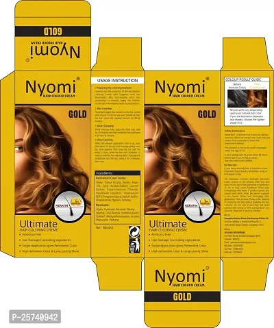 Luxuria Nyomi Hair Colour Cream Permanent Hair Colour (Amonia Free) (GOLD COLOR)