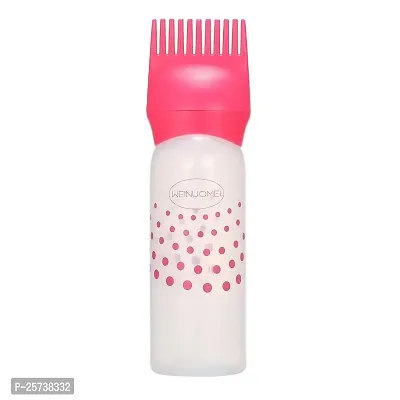Luxuria Hair Oil/Hair Dyeing Coloring Applicator Bottles Root Comb Applicator Bottle Dispenser with Comb Salon Hair Tools(1pc) (Pink)