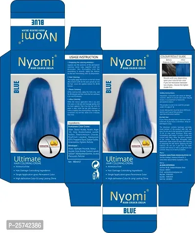 Luxuria Nyomi Hair Colour Cream Permanent Hair Colour (Amonia Free) (BLUE COLOR)