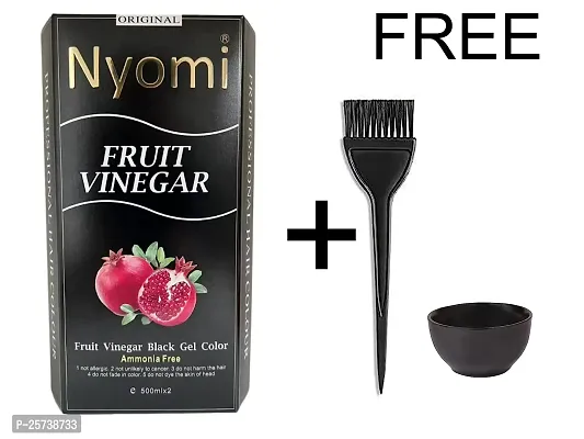 Nyomi Fruit Extracts Semi Permanent Hair Dye With Free Hair Color Brush and Bowl- 500ml (Pack of 2) (Fruit)-thumb5