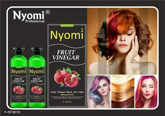 Nyomi Fruit Extracts Semi Permanent Hair Dye With Free Hair Color Brush and Bowl- 500ml (Pack of 2) (Fruit)-thumb4