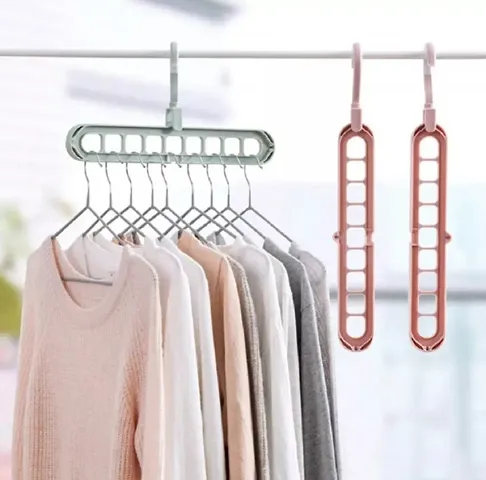 9 Hole Plastic Hanger Hanging hook Indoor Wardrobe Clothes Organizati