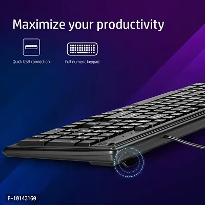 HP 100 Wired USB Desktop Keyboard  (Black)-thumb2