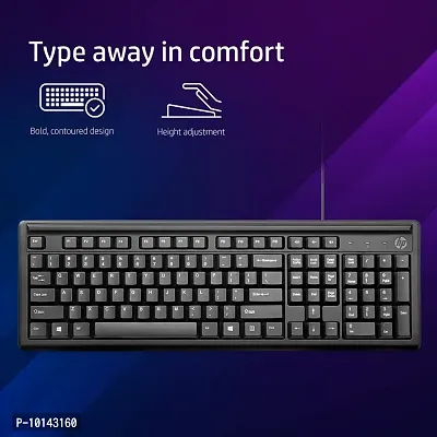 HP 100 Wired USB Desktop Keyboard  (Black)-thumb3