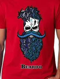 PUSHANKA Men's Cotton Regular Fit Round Neck Blue Beardo Printed T-Shirts - (Red, XXL)-thumb3