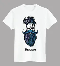 PUSHANKA Men's Cotton Regular Fit Round Neck Blue Beardo Printed T-Shirts - (White, XXL)-thumb1