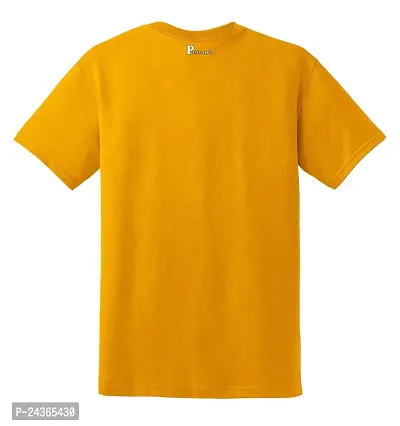 PUSHANKA Men's Cotton Regular Fit Round Neck Blue Beardo Printed T-Shirts - (Mustard Yellow, M)-thumb3