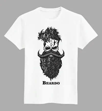 PUSHANKA Men's Regular Fit Round Neck N Beardo T-Shirts