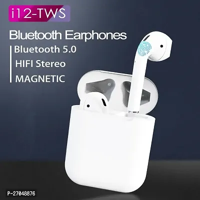 I12 Bluetooth 5.0 Wireless Headphones with Extra Bass Stereo Sound, 3 Hrs Playtime, Lightweight , Sweat-Resistant Magnetic Earbuds, Voice Assistant  with Mic