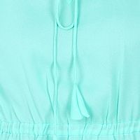 Turquoise Polycotton Solid A-Line Dress-thumb4