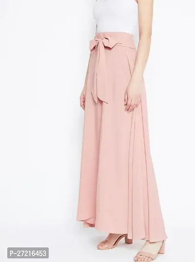 lavaya women solid pink maxi length skirt-thumb2