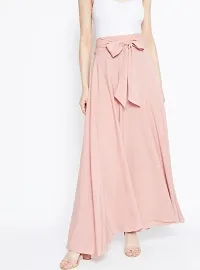 lavaya women solid pink maxi length skirt-thumb2
