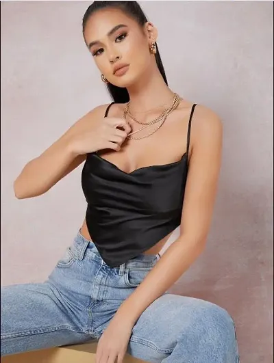 Stylish Satin Crop Top for Women