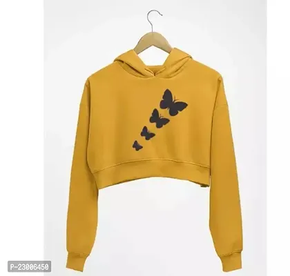 Beautiful Yellow Fleece Hoodies For Women-thumb0