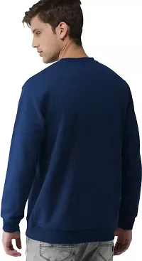 Comfortable Blue Fleece Sweatshirts For Men-thumb1