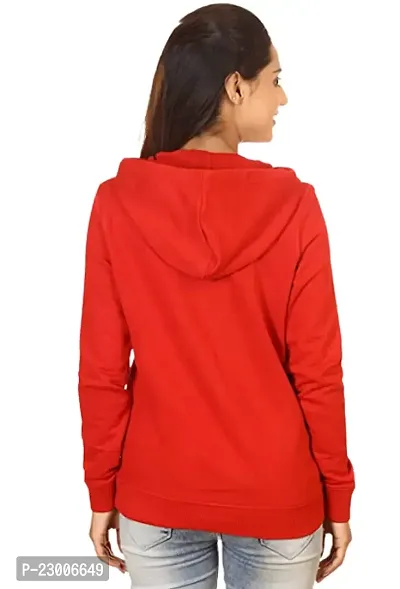 Beautiful Red Fleece Hoodies For Women-thumb2