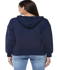 Beautiful Grey Fleece Hoodies For Women-thumb1