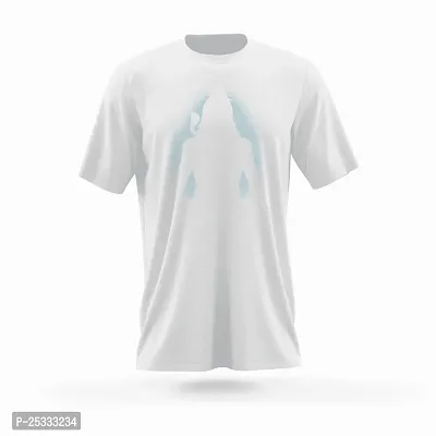 Stylish Polyester White Mahadev Shivshankar Ptinted T-Shirt For men