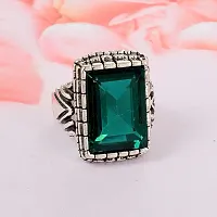 Memoir Brass Antique Oxidised Silverplated Faux Emerald PANNA finger ring Men Fashion jewellery Latest Stylish (ORMI5757)-thumb4