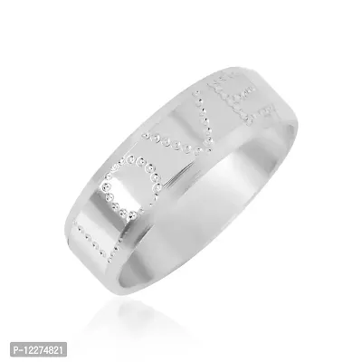 Memoir Silverplated LOVE engraved Shiny finger band, challa Fashion finger ring Men Women (ORRM6650)