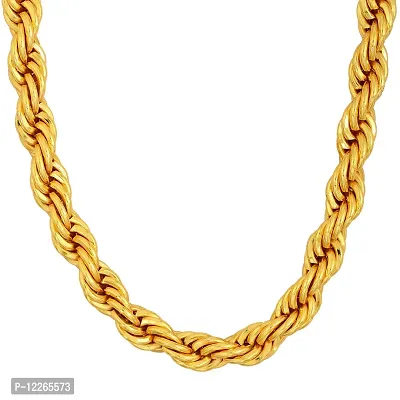 Memoir 1 Micron Real Gold plated Brass 8.50mm, 105Gms Super thick  heavy, 24 Inch Chain Necklace for Men Women