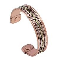 Memoir Mix Metal with Copper base Alloy Magnets end kada / bracelet for good health and reliving arthritis/rheumatic symptoms, for Men and Women-thumb1