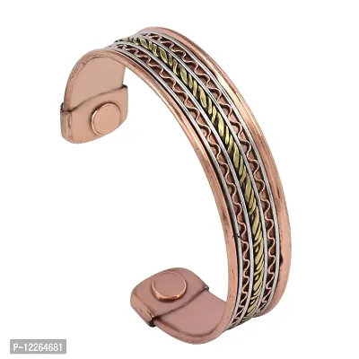 Memoir Mix Metal with Copper base Alloy Magnets end kada / bracelet for good health and reliving arthritis/rheumatic symptoms, for Men and Women-thumb2